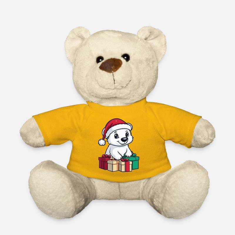 Eisbär Weihnachten Geschenke Polar bär - Teddy - Sonnengelb