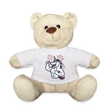 Party Unicorn Gym Maskottchen-Feier Spaßkraft - Teddy - Sonnengelb - Vorne