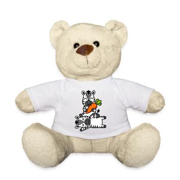 Mignons amis zèbres avec des carottes amusantes - Nounours - jaune soleil - Devant