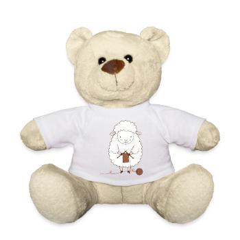 Sheep Knitter Wool and Needles - Teddy Bear - sun yellow - Front