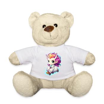 Rainbow Unicorn on skateboard - Teddy Bear - sun yellow - Front