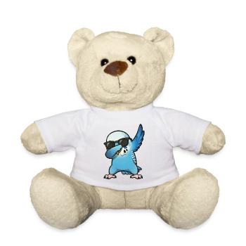 Dabbing Wellensittich blau - Teddy - Sonnengelb - Vorne