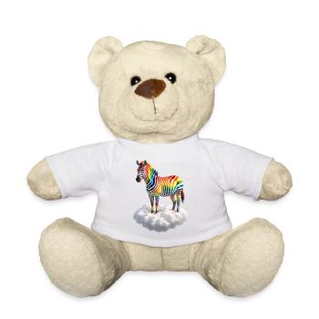 Regenbogen Zebra auf Wolke Fantasy Tier  - Teddy - Sonnengelb - Vorne