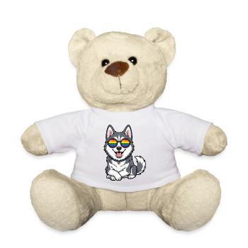 Mois de la Fierté LGBT - Mignon Husky - Nounours - jaune soleil - Devant