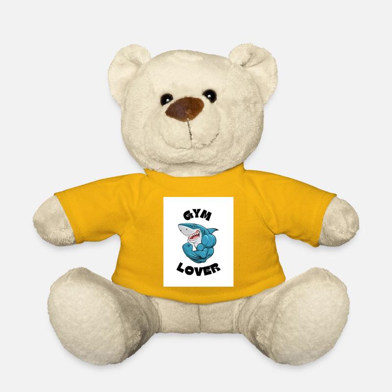 Shark Gym Workout Lover - Teddy Bear - sun yellow