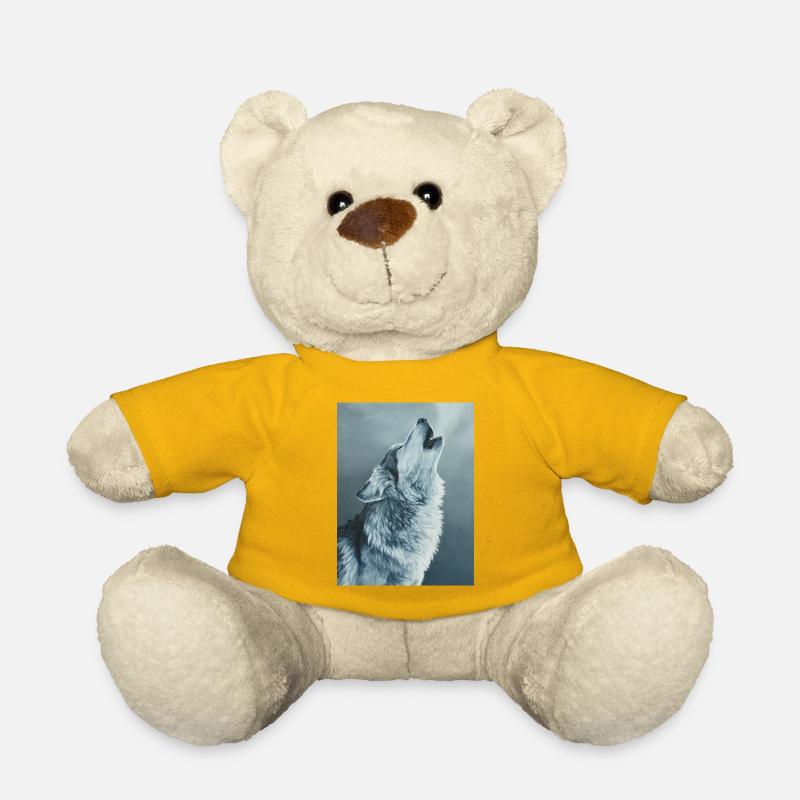 Loup gris - Nounours - jaune soleil