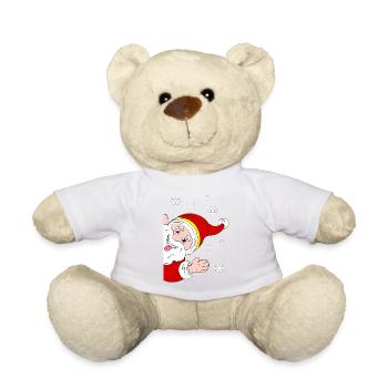 Merry Santa Claus Snow Salutation - Teddy Bear - sun yellow - Front