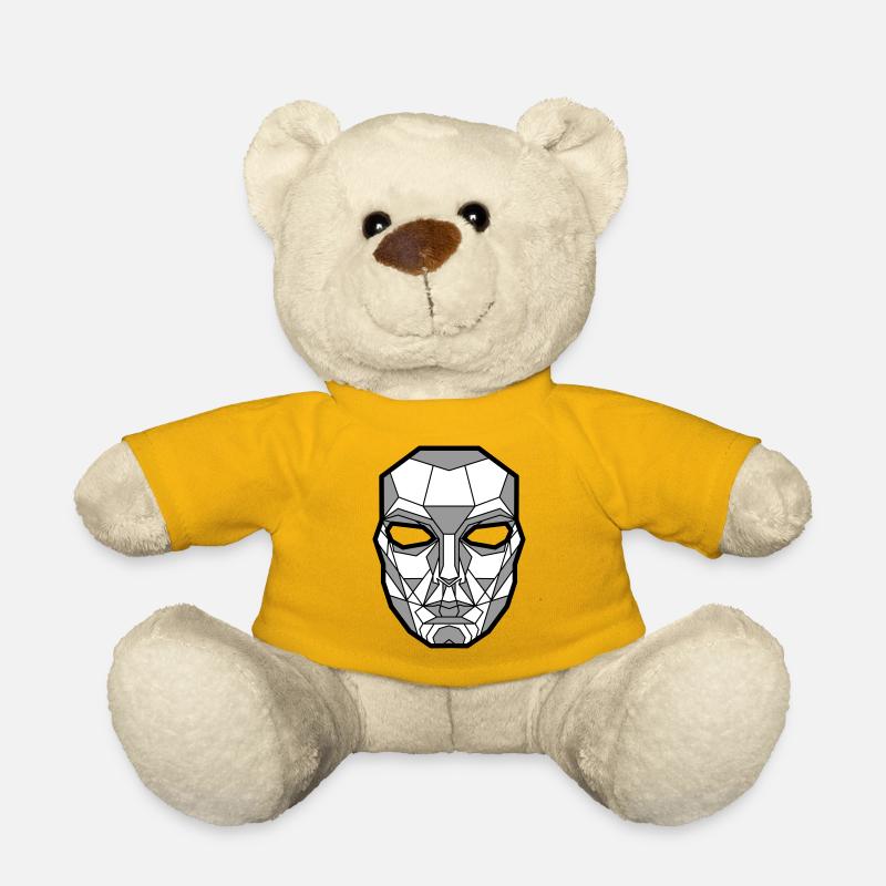 Masque de squelette géométrique - Nounours - jaune soleil