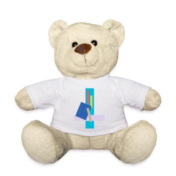 Das abstrakte Gesicht auf T-Shirt - Teddy - Sonnengelb - Vorne
