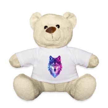 Geometric wolf in neon colors - Teddy Bear - sun yellow - Front