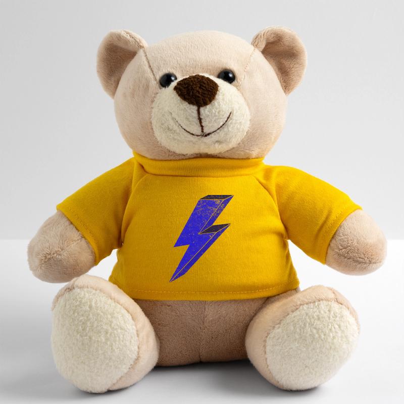Blue lightning design for dynamism 3D Teddy Bear