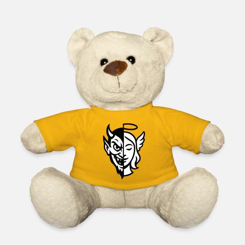 Split Face Demon Angel - Teddy Bear - sun yellow