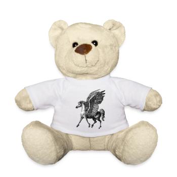 Winged Pegasus – Mythological Engraving - Teddy Bear - sun yellow - Front
