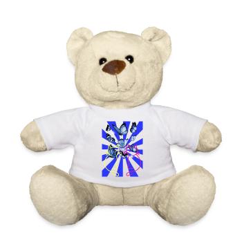 Retro Katzen Schmetterlinge Katze Frühling Kinder - Teddy - Sonnengelb - Vorne