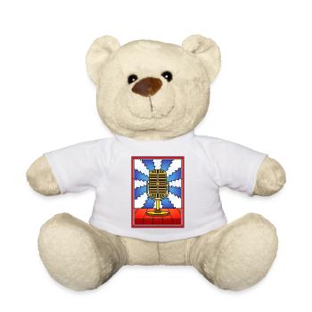 Retro Microphone Stained Glass Design - Teddy Bear - sun yellow - Front