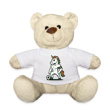 Unicorn Soccer Captain Mascot Standing Proud - Teddy Bear - sun yellow - Front