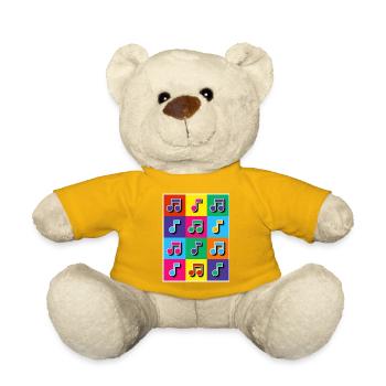 Pop-Art-Musiknoten Mosaik - Teddy - Sonnengelb - Vorne