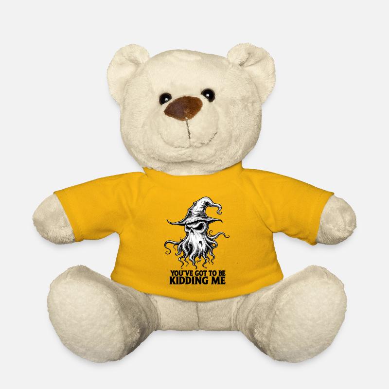 Witchy Ghost Octopus – Funny Spooky Halloween Art - Teddy Bear - sun yellow