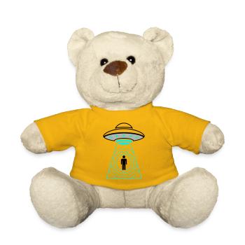 UFO Abduction Beam Me Up Vector - Teddy Bear - sun yellow - Front