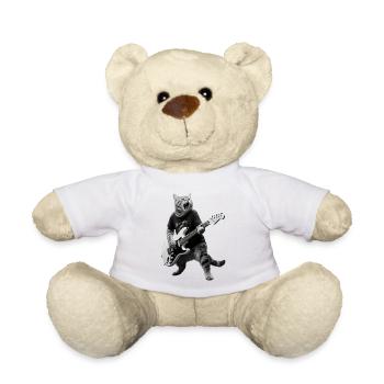 Rock cat with electric guitar - Teddy Bear - sun yellow - Front