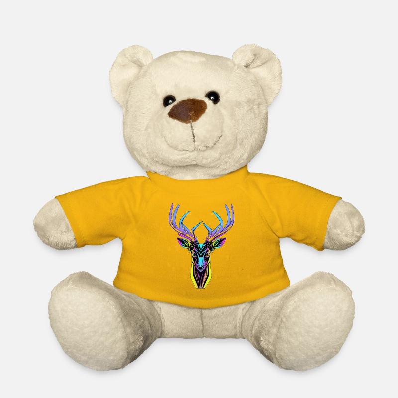 Tête de Cerf Néon - Nounours - jaune soleil