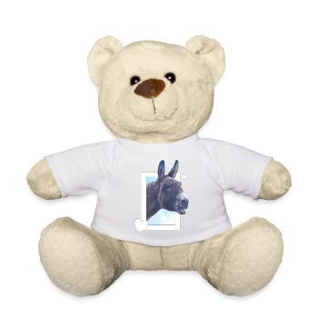 süßer Esel guckt durchs Fenster Herzen  - Teddy - Sonnengelb - Vorne