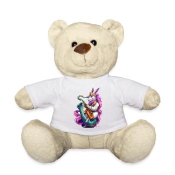Sparkling Unicorn Saxophone - Teddy Bear - sun yellow - Front