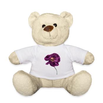 Intense Magenta Poppy - Teddy Bear - sun yellow - Front