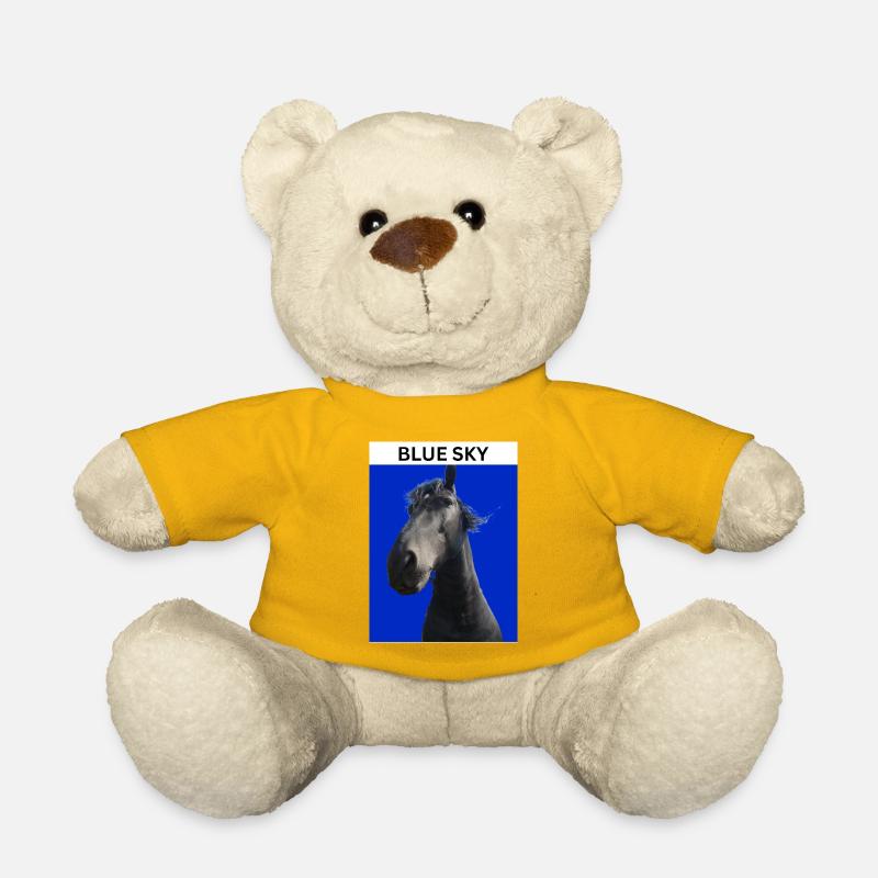 Ciel bleu et cheval - Nounours - jaune soleil