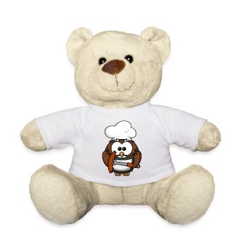 Chouette au style de bande dessinée alimentaire BBQ - Nounours - jaune soleil - Devant