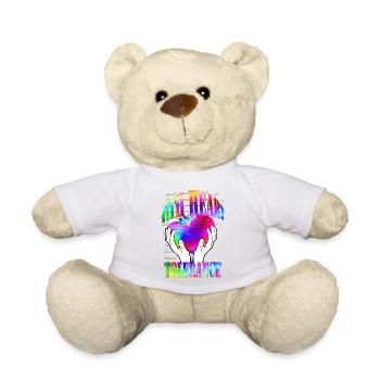 with heart and tolerance rainbow - Teddy Bear - sun yellow - Front