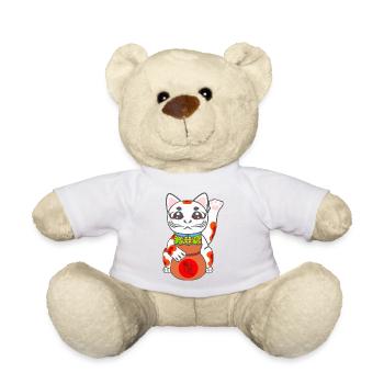 Maneki Neko, Glückskatze, japanese Bobtail Katze - Teddy - Sonnengelb - Vorne