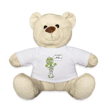Frog Mummy Halloween You Forgot To Kiss Me - Teddy Bear - sun yellow - Front