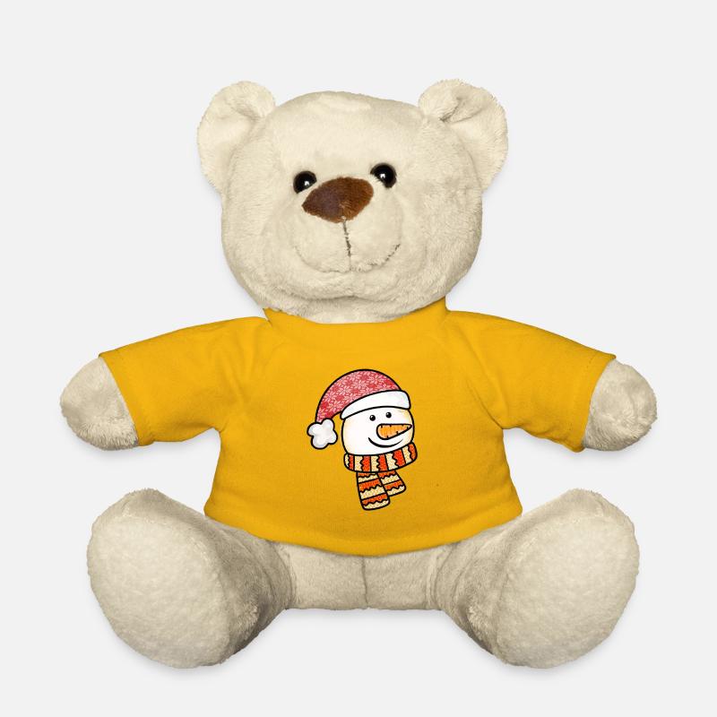 Niedlicher und kühler kleiner Schneemann - Teddy - Sonnengelb