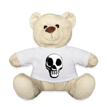 Minimalist skull design in black and white - Teddy Bear - sun yellow - Front