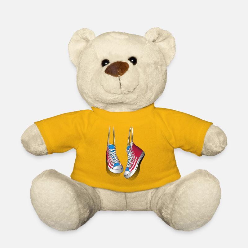 Baskets et lacets de chaussures - Nounours - jaune soleil