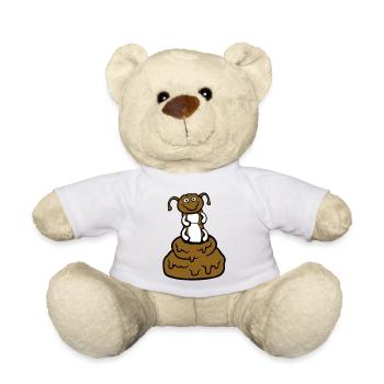 Lustige Raupe Scheiße Kothaufen Haufen Ekel Kacke - Teddy - Sonnengelb - Vorne