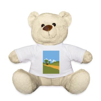 Postman on a bicycle - Teddy Bear - sun yellow - Front