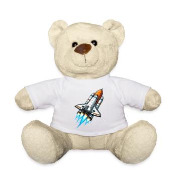 Spaceship Space Rocket - Teddy Bear - sun yellow - Front