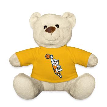 Mascotte du dunk de basketball Wildcat - Nounours - jaune soleil - Devant
