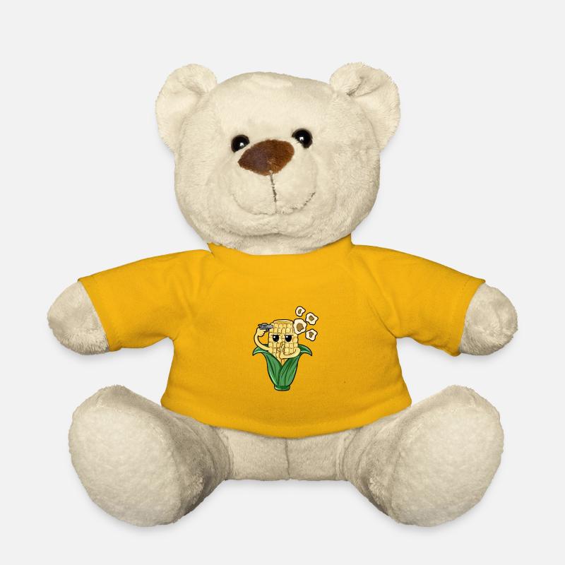 PopCorn corn corn on the cob gift suicide - Teddy Bear - sun yellow
