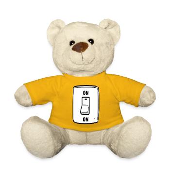 Switch ON Cool Humor Funny Motivation - Teddy Bear - sun yellow - Front
