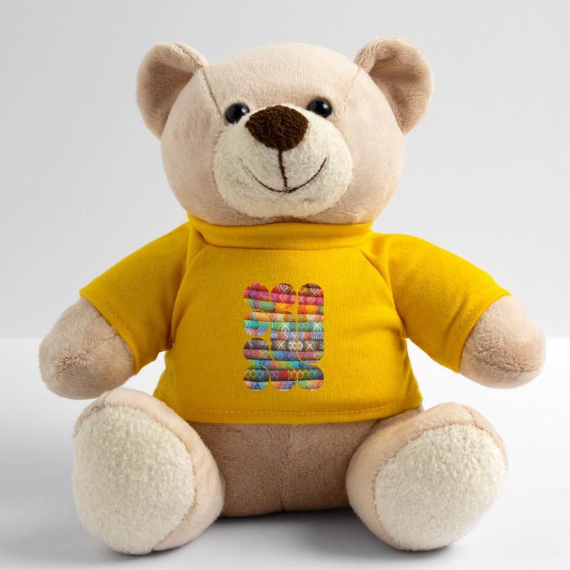Helles gestricktes Patchwork Teddy