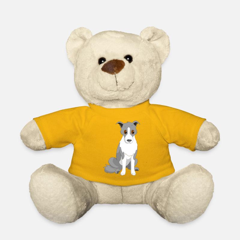 Border Collie Side Eye - Teddy Bear - sun yellow