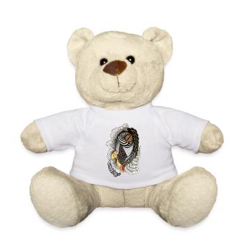 Geometric line drawing with scale pattern - Teddy Bear - sun yellow - Front
