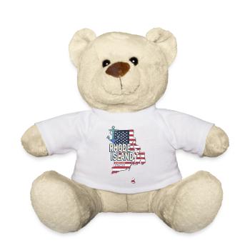 Rhode Island Vereinigte Staaten Retro Landkarte - Teddy - Sonnengelb - Vorne