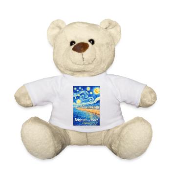 Brighton And Hove England Beach Starry Wave - Teddy Bear - sun yellow - Front