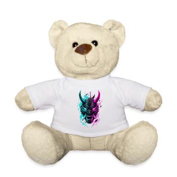 Neon Cyber Oni Mask - Teddy Bear - sun yellow - Front