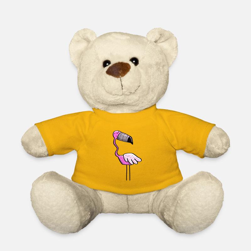 Flamingo Puissance - Oiseau - Été - Rose - Nounours - jaune soleil