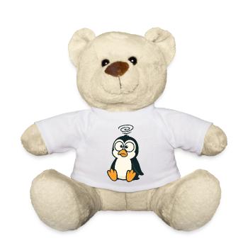 Cute confused penguin cartoon cross-eyed dizzy - Teddy Bear - sun yellow - Front